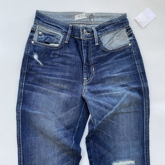 Guess Women’s 1981 High Rise Skinny Jeans Blue Distressed Wash Size 24 - Picture 9 of 14